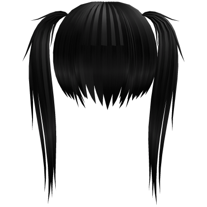 cute long anime pigtails scene black moe