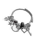 Y2K Kawaii Kitty Star Charm Bracelet Silver Black