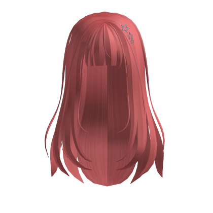 Coral Pink Textured Hair with Star hairclips