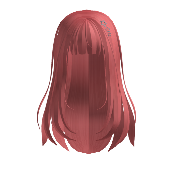Coral Pink Textured Hair with Star hairclips