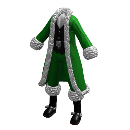 Mr. Santa Claus Outfit | Bright Green Silver Black