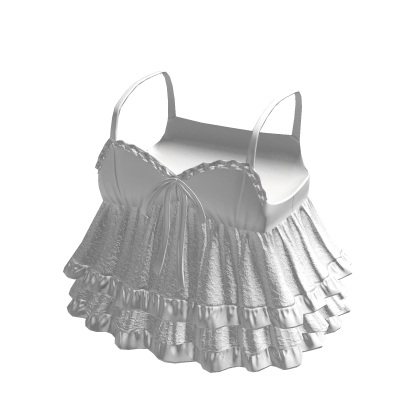 3.0 White Cute Ruffled Babydoll Dress Angel Doll
