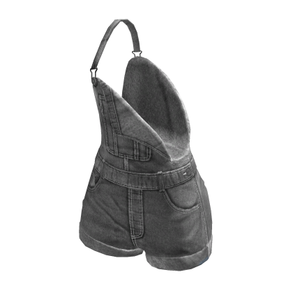 overall shorts off shoulder grey
