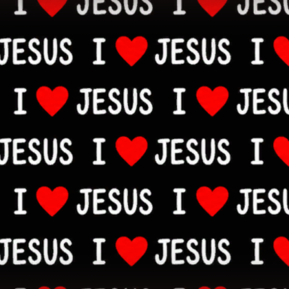 I Heart Jesus Christian Faith Cute Red Background