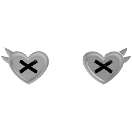 white and black heart button eyes with lashes