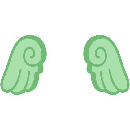 ♡ Cute Chibi Glowing Angel Wings in Green