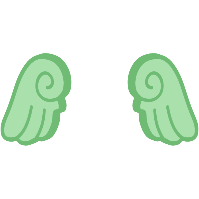 ♡ Cute Chibi Glowing Angel Wings in Green