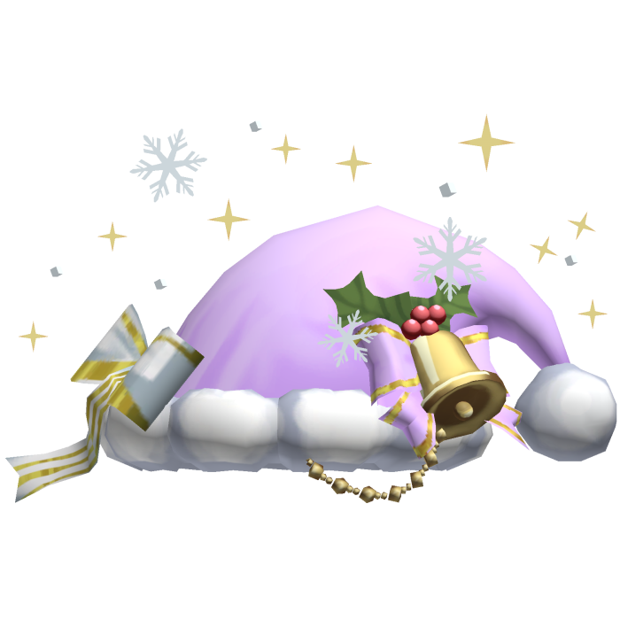 Pastel Christmas Purple Santa Hat w Snowflakes