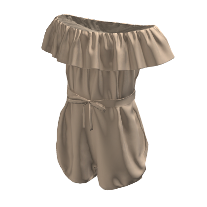 Beige Off Shoulder Romper thumbnail