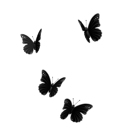 Flittering Butterflies Aura Upper - Black