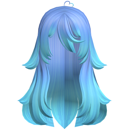 ୨ৎ Cute Ocean Blue Fluffy Overgrown Long Hair