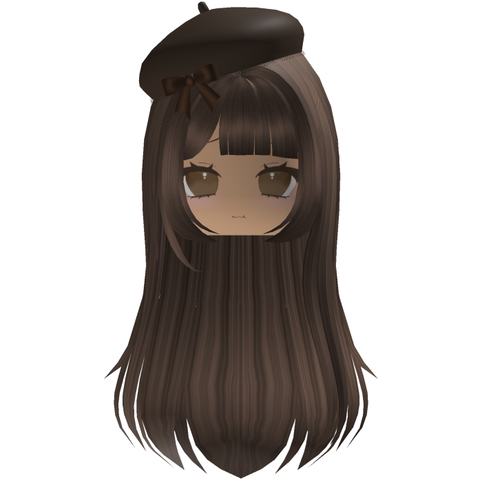 Cute Autumn Girl w/ Brown Beret & Bow