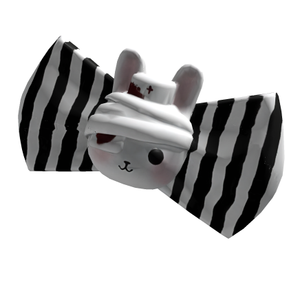 cute bunny bow black and white Roblox item