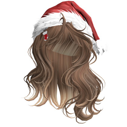Honey Brown Lush Wavy Hair w/ Santa Hat thumbnail