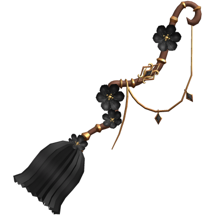 Enchanted whimsy Petal Witch Broom - Black/Gold Roblox item