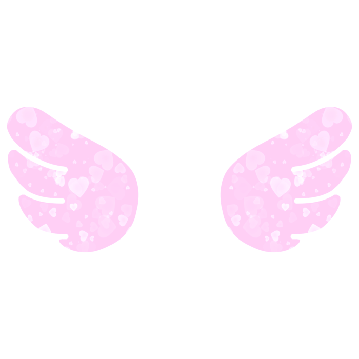 ♡ Cute Glowing Chibi Angel Wings Pink Hearts