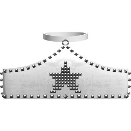 White emo studded star halter top w/ ring