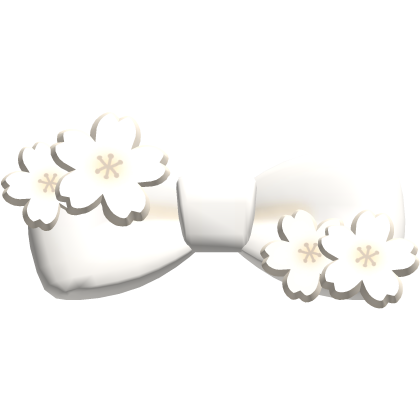 . ‿ ♡ cherry blossom bow in white