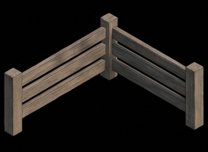 Wood Angle Barrier / Corner Fence preview 2