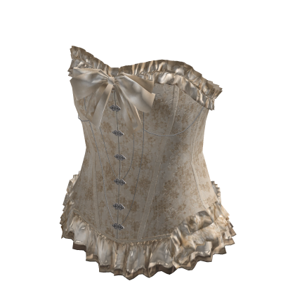 Floral Ruffle Corset Top (Cream)