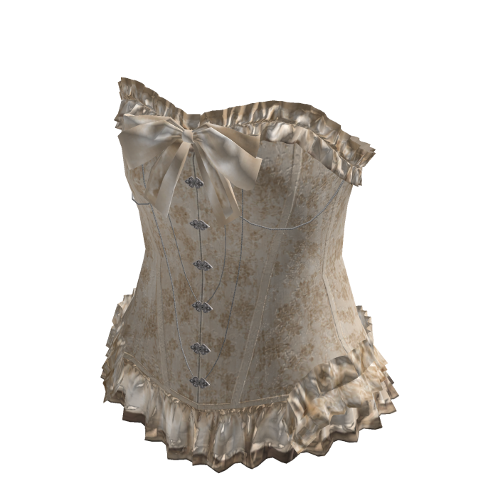 Floral Ruffle Corset Top (Cream)