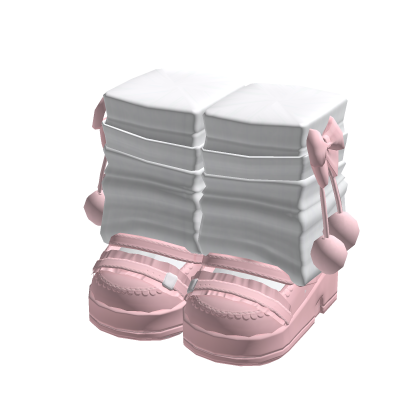 Flat Pink Pom Pom Boots