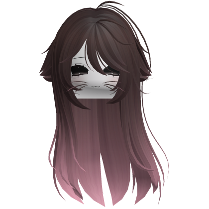 Brown & Pink Hair Shy Moe Com Cat Girl