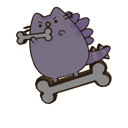ʚïɞ : Cute Angry Pusheen Dino Purple hairclip 