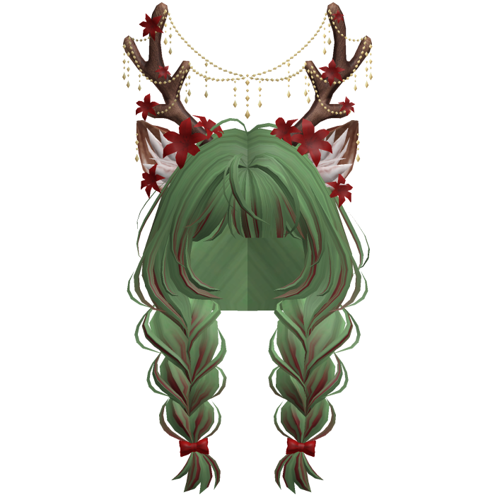 Ethereal Christmas Fairy Fawn Braids w/ Antlers