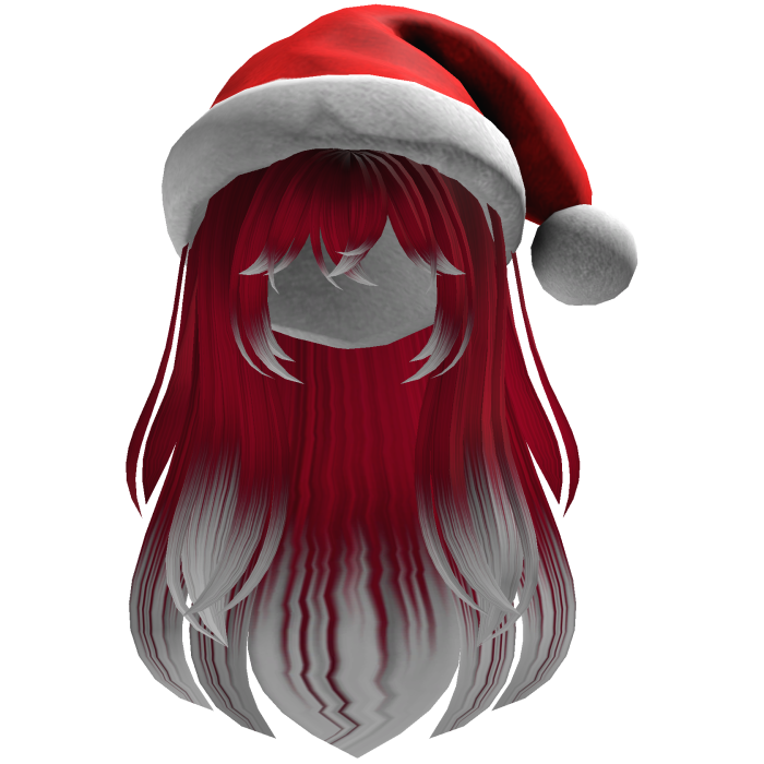 cute fluffy hair and a Christmas hat beret (Red)