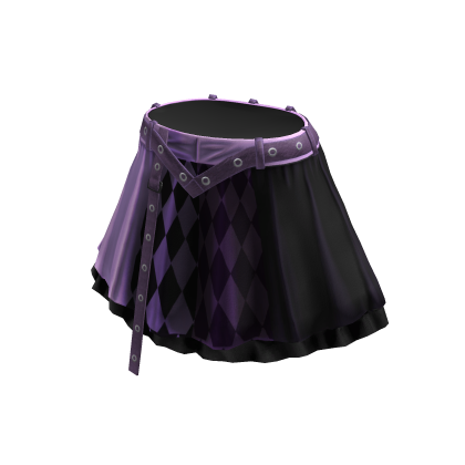 Belted Mini Skirt with Diamond Panel (Lavender)