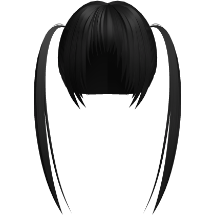 (# ‸ <-；)  black twintails with messy bangs Roblox item