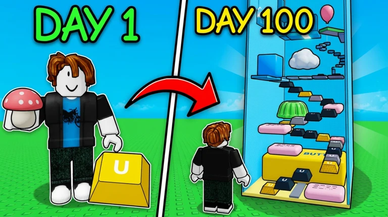 ภาพวาดเปรียบเทียบ Day 1 กับ Day 100 และหอคอยสีสัน