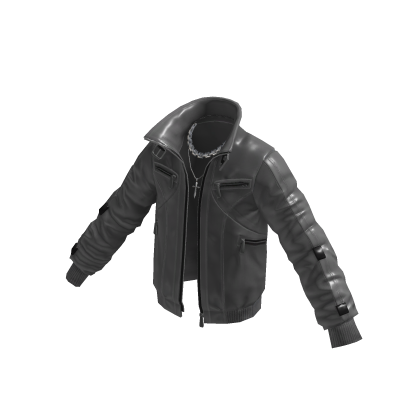 Utility Bomber Jacket w/ Sleeve Pocket (Black)