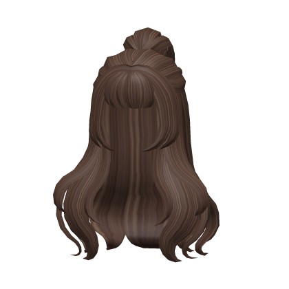 Brown Anime Wavy Hair With High Ponytail Roblox item