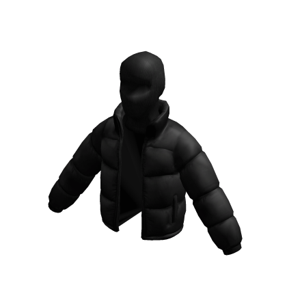 Black Ski Mask Puffer Jacket