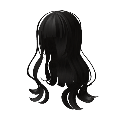 Black Flowy Hair With Bangs Roblox item