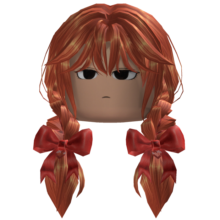 Twin Braided Hair w/ Bows (Orange)