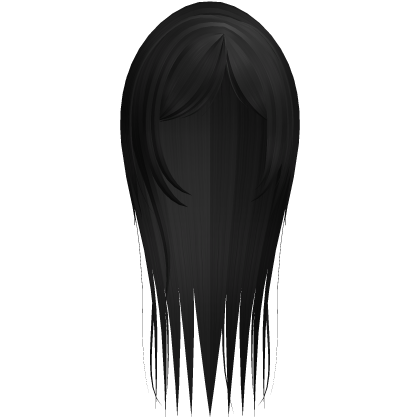 Black Long Straight Hair W Curtain Bangs Roblox item