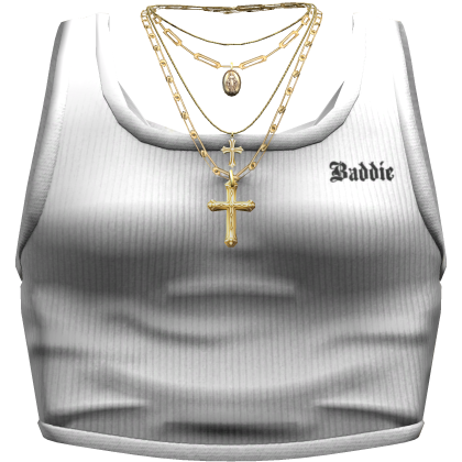 White Baddie Tank Top with Necklace Bundle 3.0 Roblox item