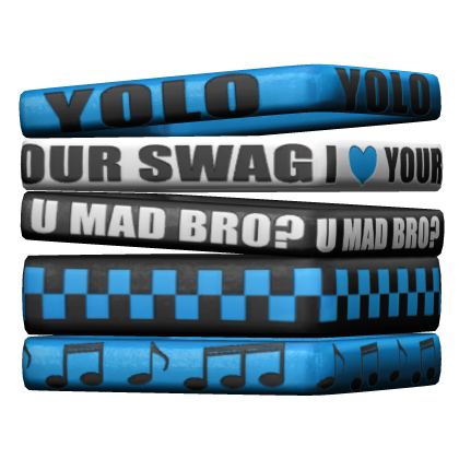 R6 Blue Scene Emo Y2K Rubber Bands Bracelet Set 