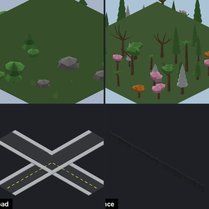 World Builder Suite - Terrain Road Tree Fence