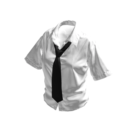 White Buttoned Up Shirt w/ Black Tie