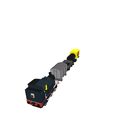 Nxt Steam freight train (engine at the back)