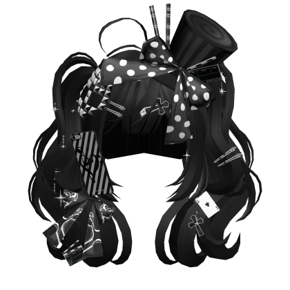 Wavy Anime Magician Pigtails (Black) Roblox item