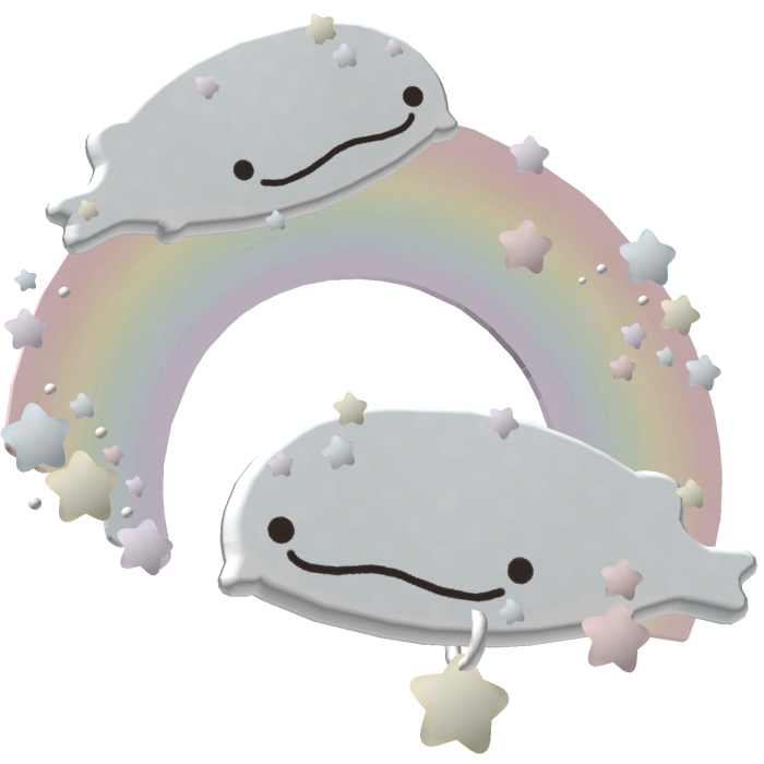 ♡ dreamy pastel rainbow seal hairclip