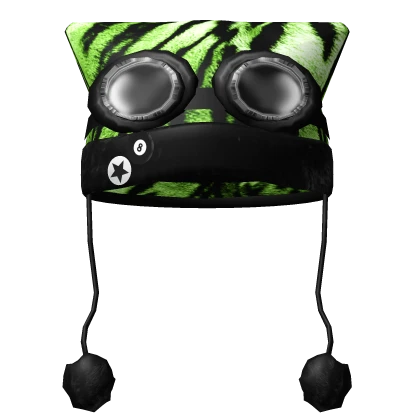 Y2k Goggle Beanie Green Tiger Gyaru Pattern | Roblox Item