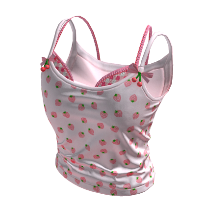 ✨ Pink Gingham Strawberry Tee Igari Jumino