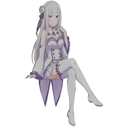 Cute Anime Girl Sit Emilia