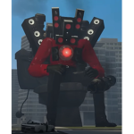 Titan speakerman sitting on Robber skibidi toilet